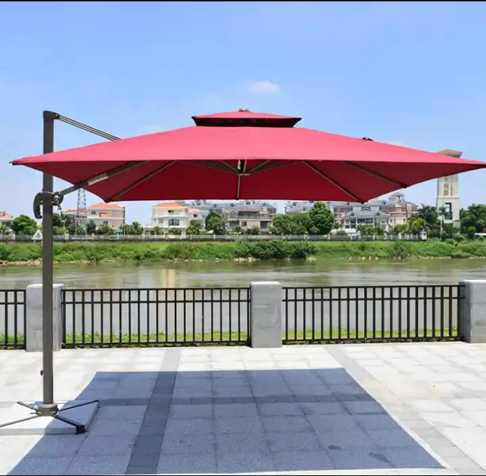 Ty elegant fashion outdoor high end side pole umbrella hotel swimming pool round roma umbrella