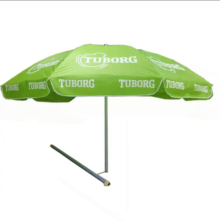 Tuoye Custom Design Printed Promotional Beach Parasol Umbrellas With Fringe Stripes Lightweight Wind Resistant