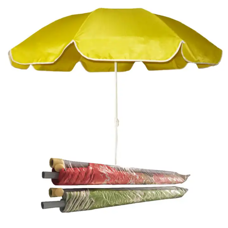 Tuoye Custom Design Printed Promotional Beach Parasol Umbrellas With Fringe Stripes Lightweight Wind Resistant