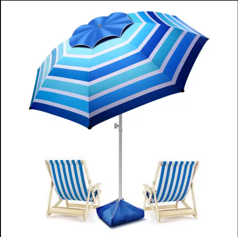 Tuoye Oem Outdoor Beach Umbrella Sunscreen Parasol Umbrella Anti-uv Tie-dye Rainbow Beach Umbrella