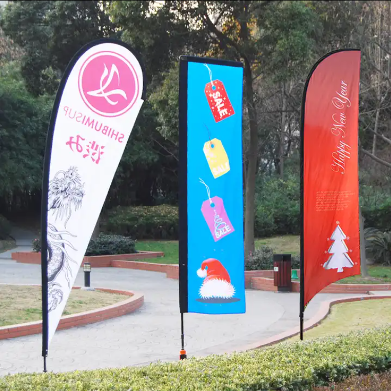 Marketing Promotional Feather Flying Flags Banners Custom Advertising Beach Flags