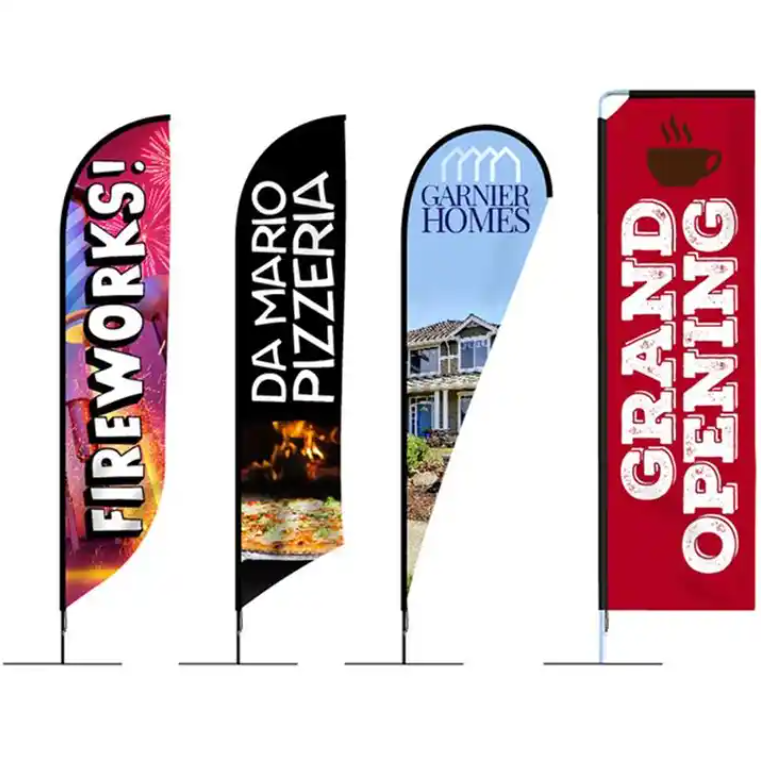 Marketing Promotional Feather Flying Flags Banners Custom Advertising Beach Flags