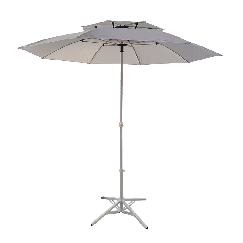 Ty Customized Waterproof Aluminum Frame Patio Outdoor Rain parasol Beach Umbrella Half round market Umbrella