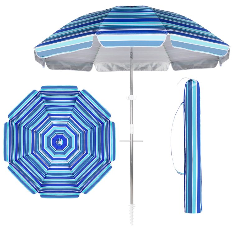 TUOYE  Custom Design 7 ft 8 Steel Ribs Sun Shelter Big Size Foldable Sun Parasols Outdoor Umbrella With Table Tray for Beach