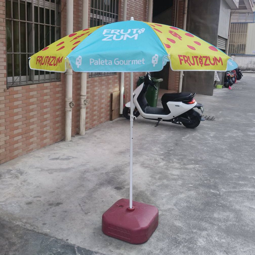 TUOYE  Cheap China Factory Wholesale Outdoor Parasol & Base Windproof Beach Umbrella With Custom Logo