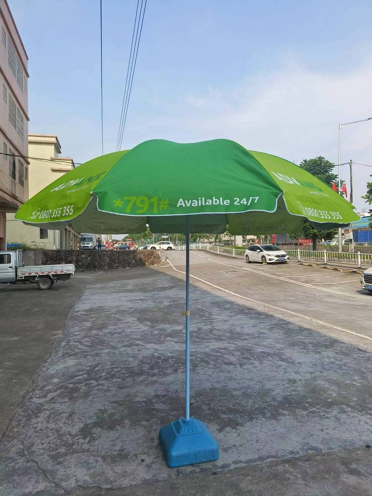 Windproof Beach Umbrella with Logo Print