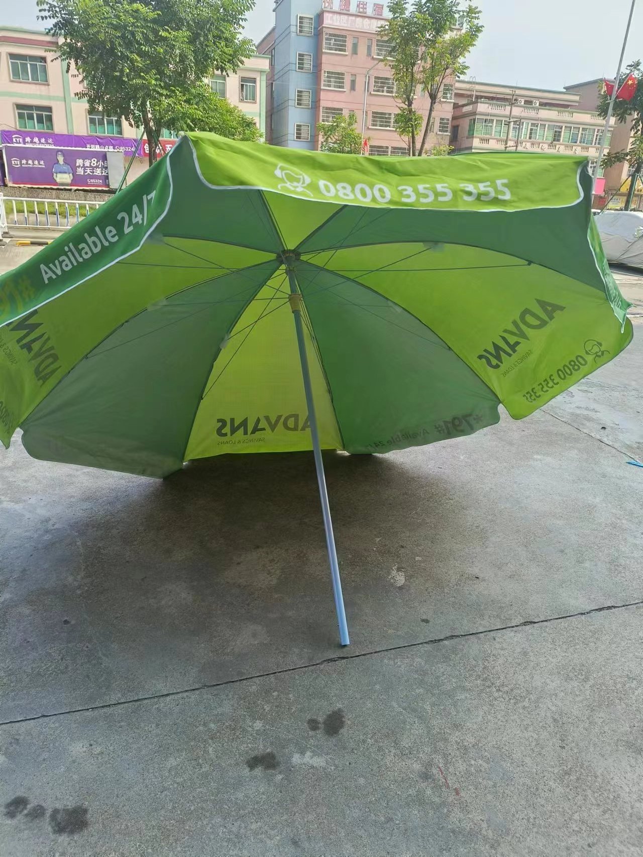 Windproof Beach Umbrella with Logo Print