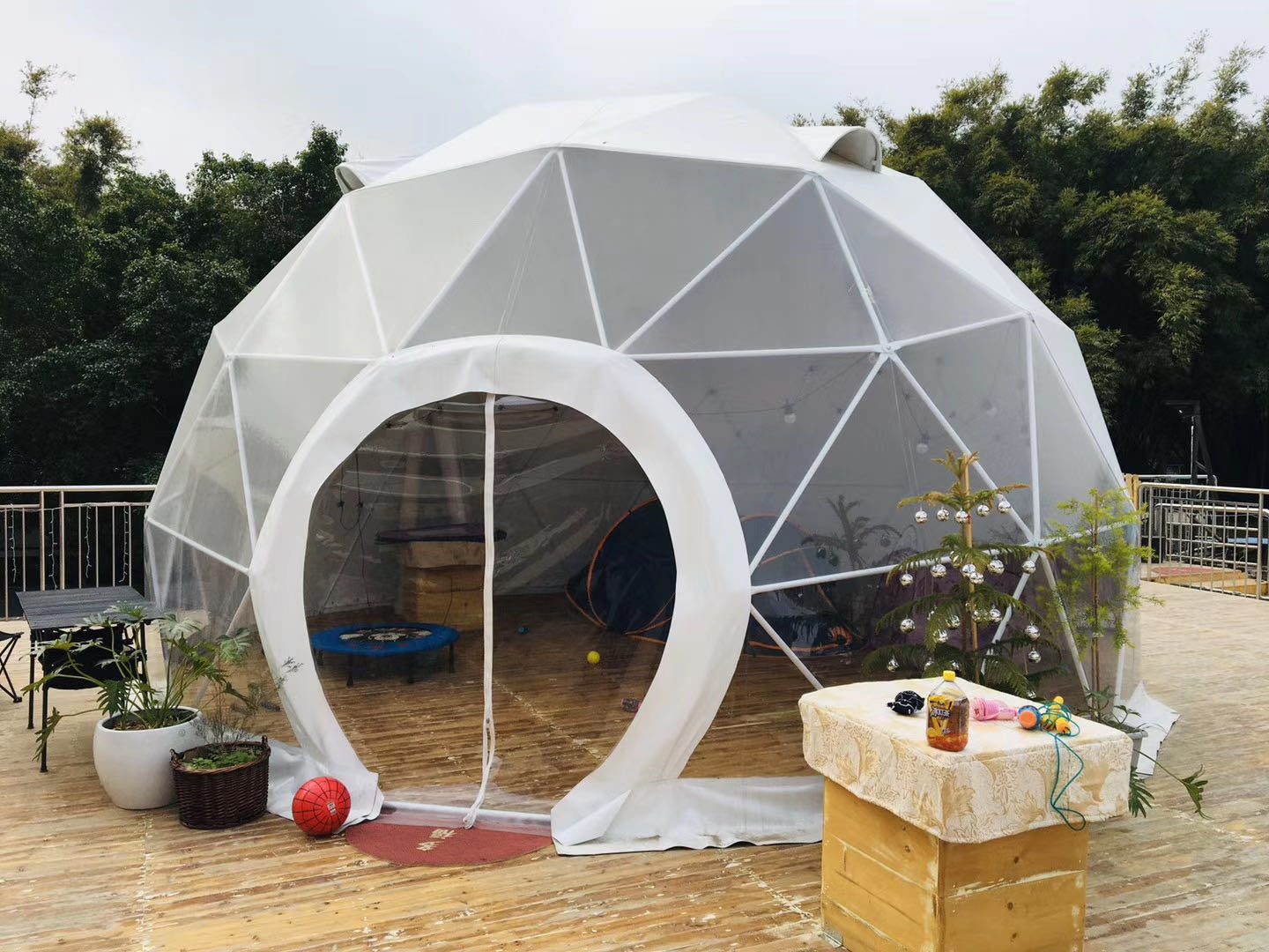 Luxury Roof Pvc Heated Eco Prefab Transparent Geodesic Dome Hotel House Desert round dome tent For camping