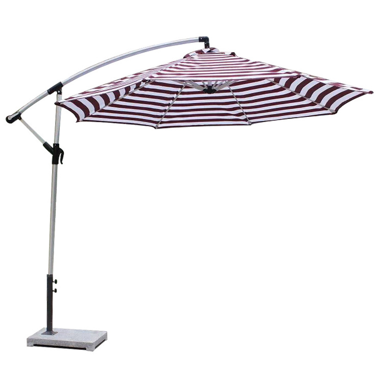 Tuoye 3m Outdoor Furniture Solar Led Parasol Sun Shade Cantilever Banana Hanging Umbrella