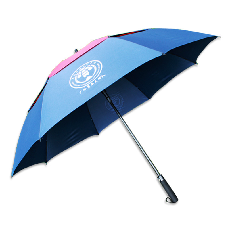 Tuoye Wholesale Custom Promotional Straight Automatic Logo Print Fiber Glass Golf Umbrella