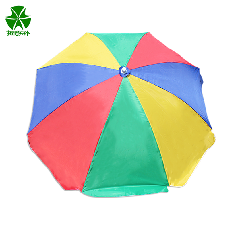 Tuoye 6.5ft twice folded Portable beach umbrella with sand anchor windproof Push Button Tilt and UV 50+ Protection Fits