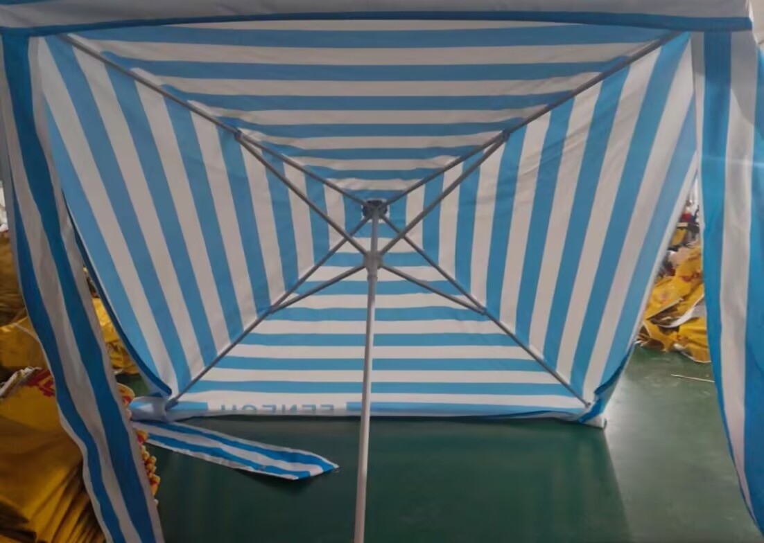 Custom Printing  6ft Outdoor Portable Beach Cabana Tents Windproof Square Sun Shelter Cool Cabana Beach Umbrella