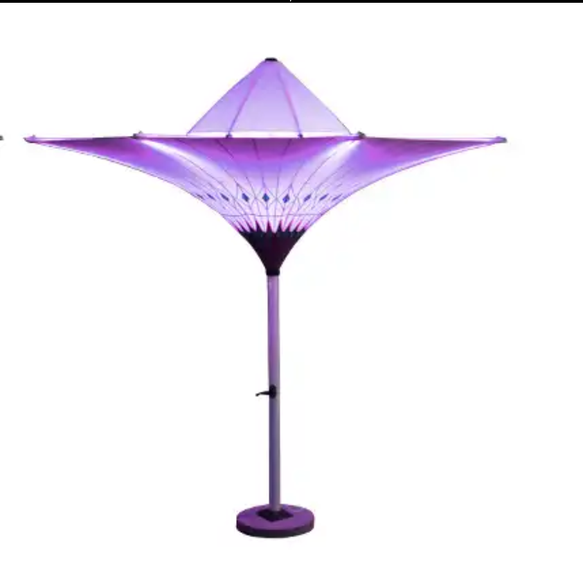 Ty New Design Large Outdoor Furniture Custom Colourful Led Lantern Umbrella Flower Shaped Umbrella For Restaurant And Cafe