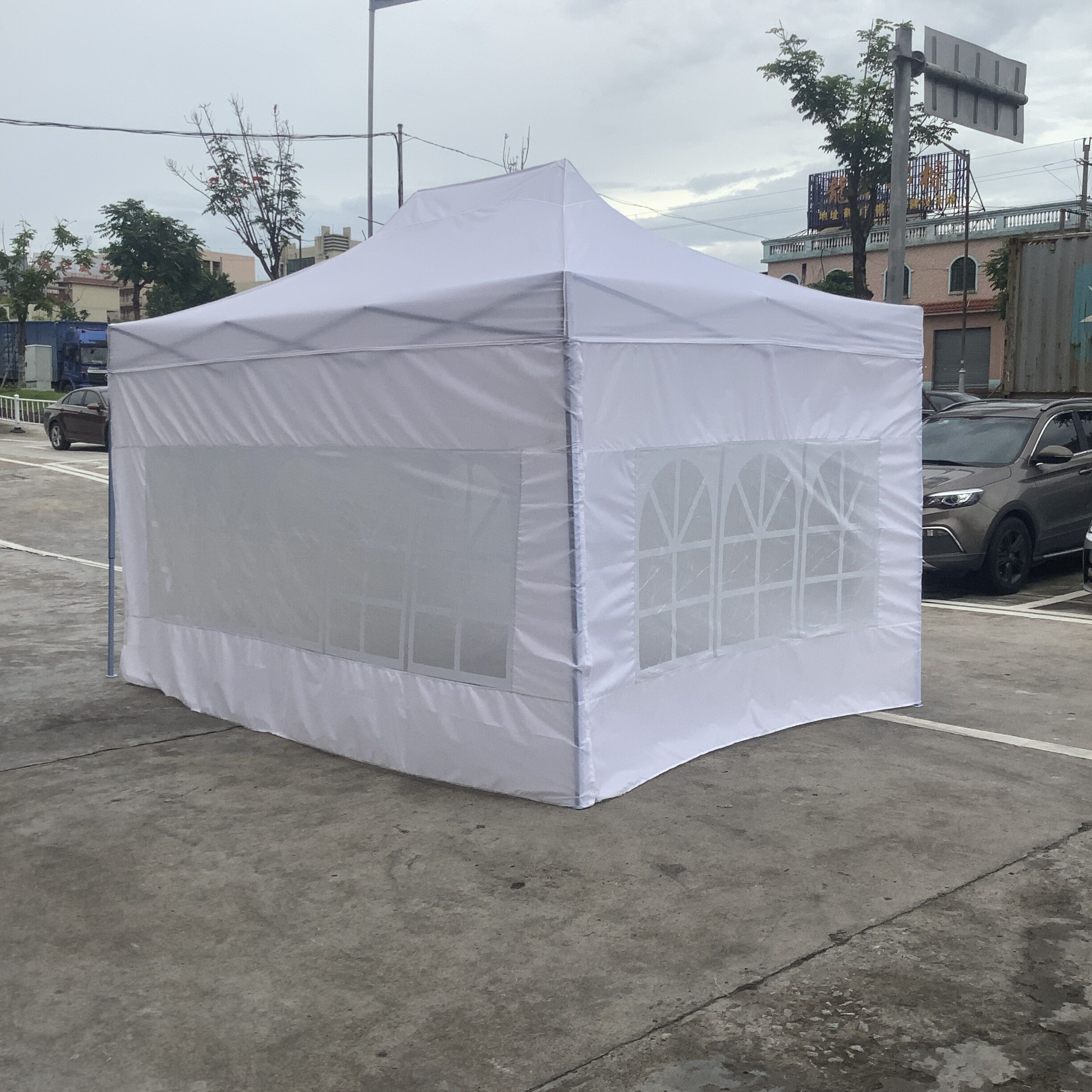 High Quality 3X3m 3X4.5m Spring Steel Wire Pop Up Tent Folding Canopy Tent With Side Walls