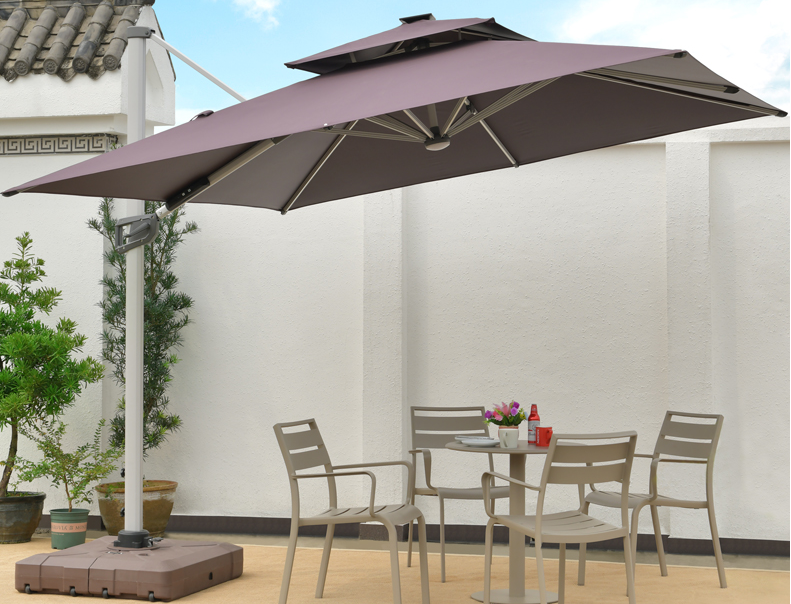 Outdoor garden umbrella Aluminum 3m square hanging Offset parasols garden 10 ft Cantilever commercial beach sun patio umbrellas