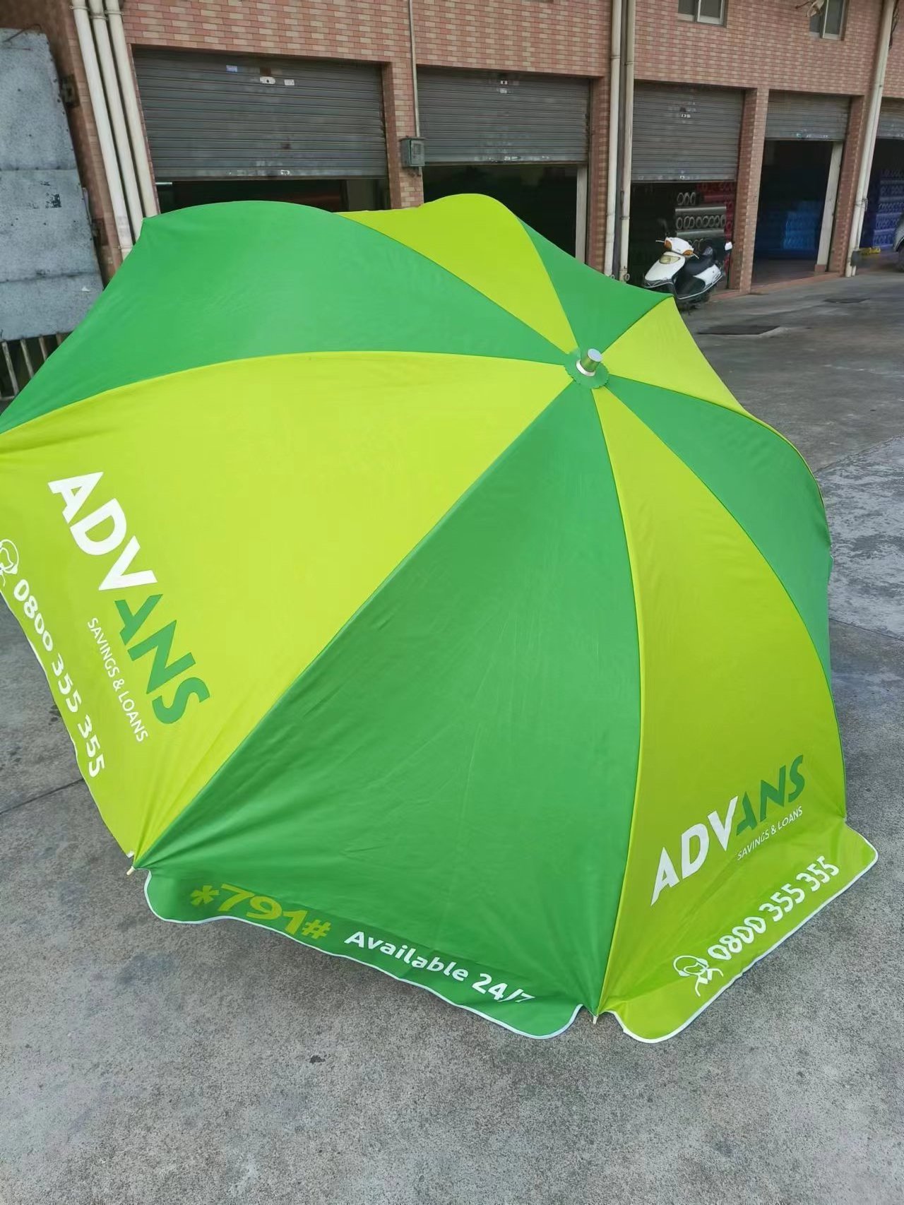 Windproof Beach Umbrella with Logo Print