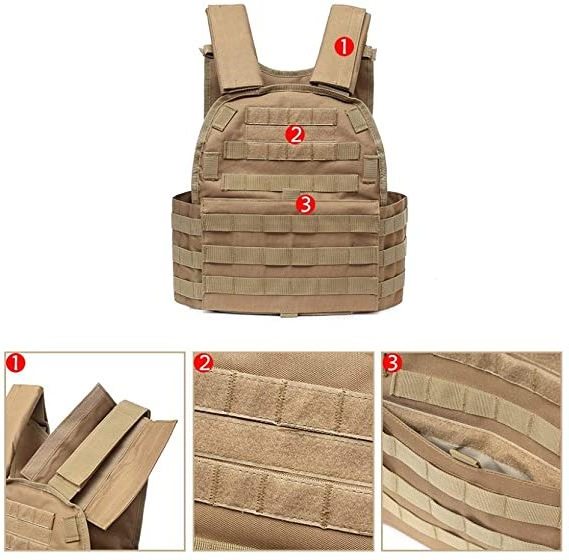 DMAIP Molle Tactical Vest Combat Security Training Tool Pouch Modoular Protective Durable Tactical Vest