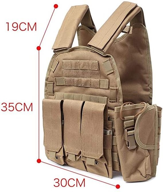 DMAIP Molle Tactical Vest Combat Security Training Tool Pouch Modoular Protective Durable Tactical Vest