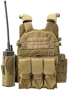 DMAIP Molle Tactical Vest Combat Security Training Tool Pouch Modoular Protective Durable Tactical Vest