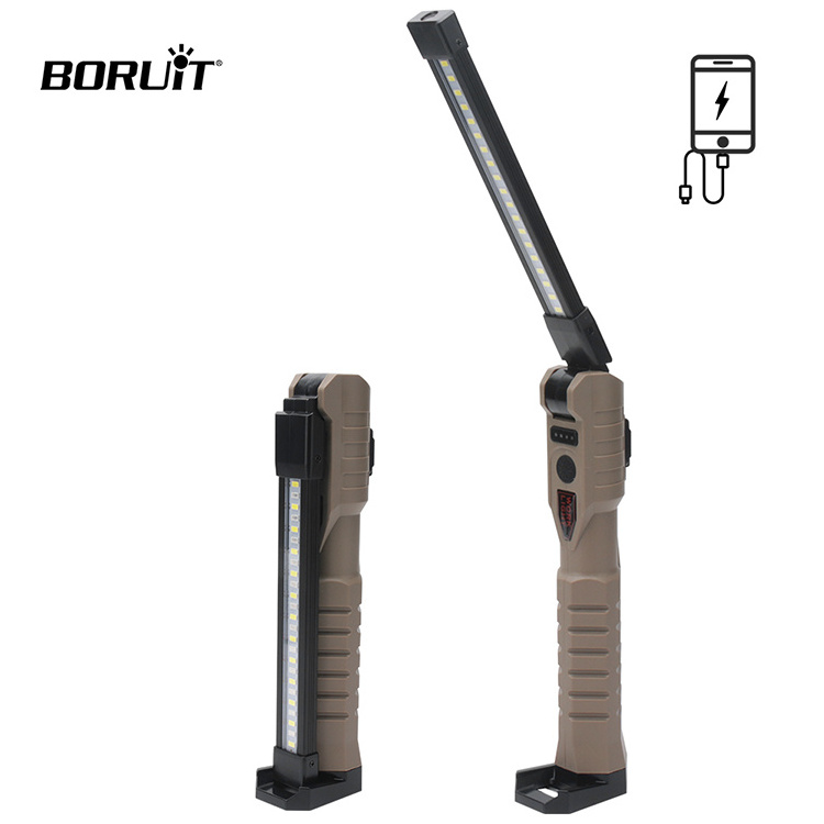 BORUiT LED XPE Work Light with Magnetic Base 180 Degree Rotate and Rechargeable LED Flashlight for Car Repair Household