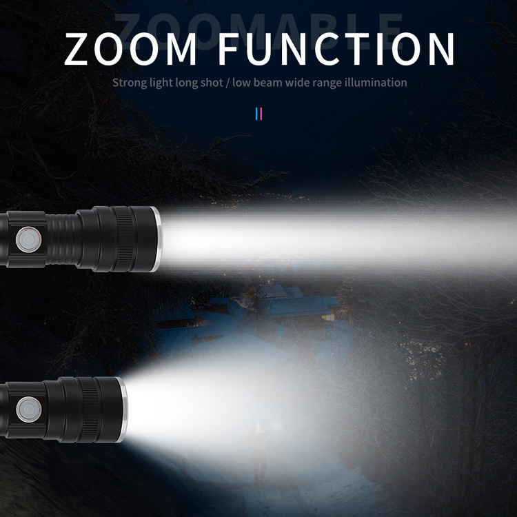 BORUiT Powerful Flash Light Aluminum Xhp50 Led Flashlight 4000 Lumens High Bright Hand Lamp Zoom Torch