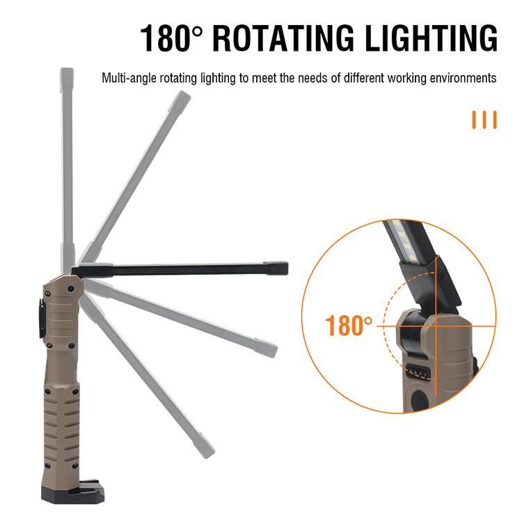 BORUiT 1000 Lumen rechargeable work lights portable waterproof magnetic base inspection cob led working lights