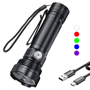 Boruit ET28 Tactical Flashlight Aluminum Alloy Portable Type-C Charging Multicolor Light Flashlights Torches with Two-Way Clip