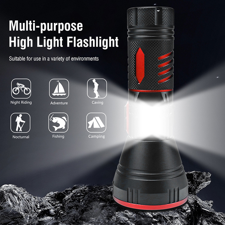 Super Bright Flashlight 100000 Lumen Flashlight Led Aluminum Alloy Long Shot Powerful Flashlight With Power Bank