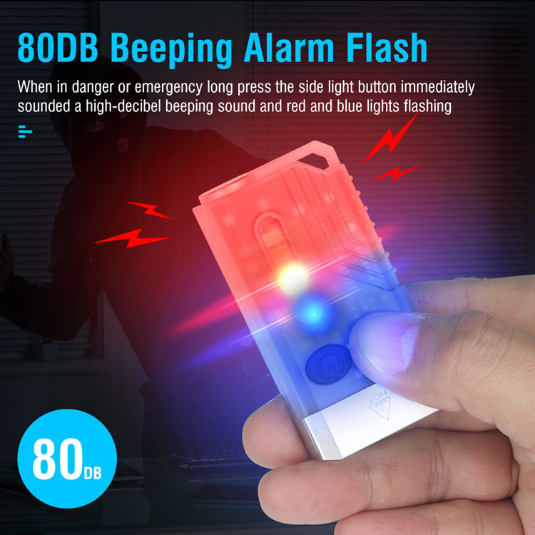 BORUiT 2023 New 1000lm EDC Keychain Flashlight Fluorescent Shell with Red Line Light Memory and Magnet Function Max 35H Working