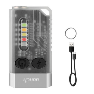 Boruit New Style V10 1000 Lumen Aluminum Alloy Keychain Flashlight 38hrs Long Working Time Mini Led Flashlight IPX4 Waterproof