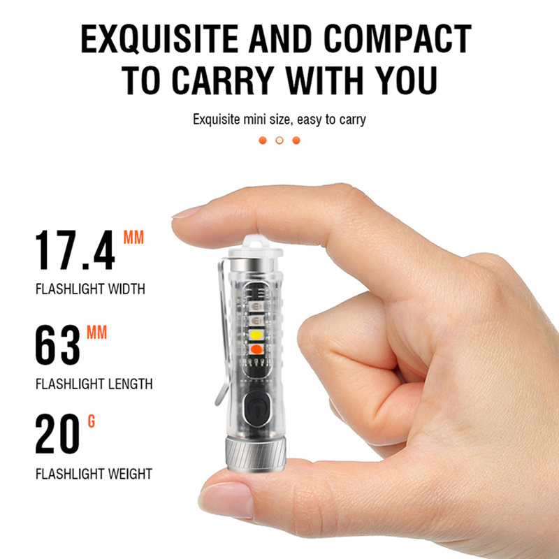 Boruit 10 Modes Keychain Flashlight Portable Xpg2 Led Flashlight Pocket Led Torch Uv Rechargeable Flashlight