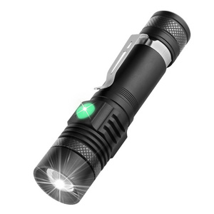 Boruit high quality tactical flashlight led torch light 1200 lumens usb rechargeable zoomable led flashlight for camping