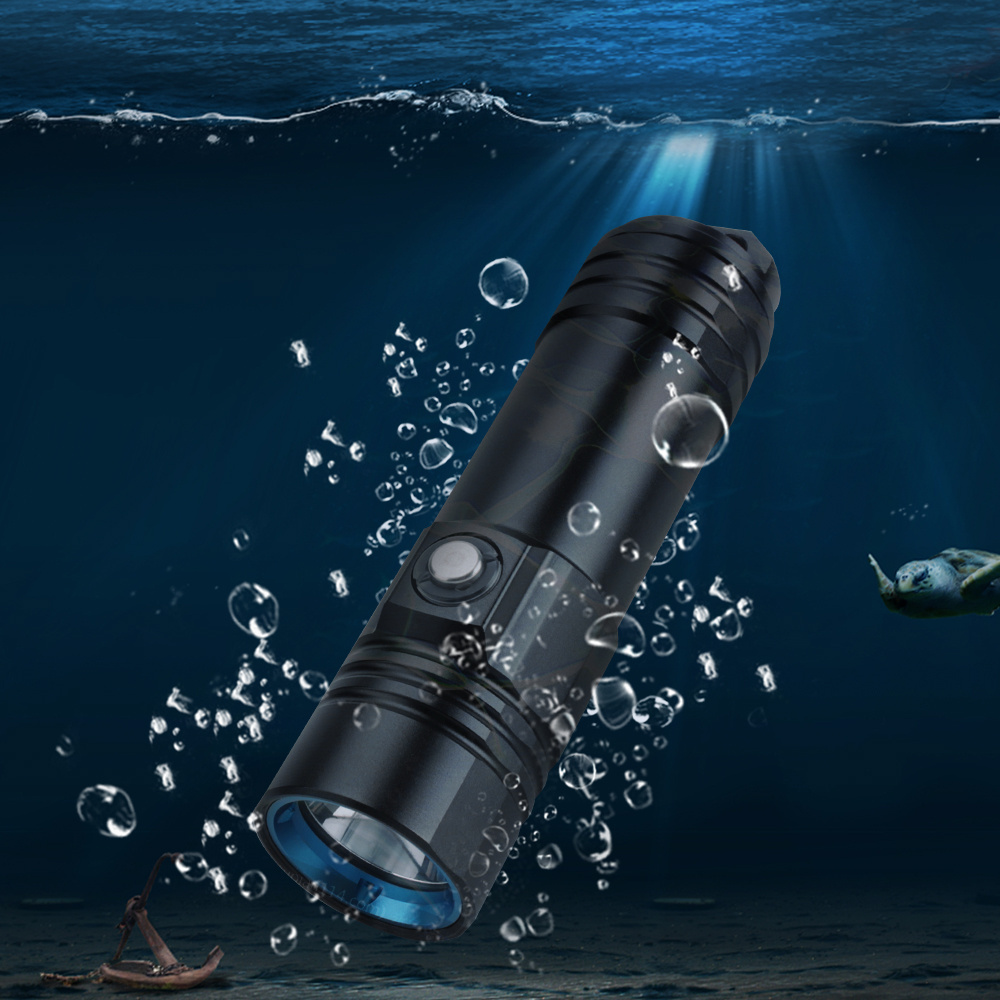 High Brightness 800 Lumen Portable Underwater Torch L2 LED Diving Flashlight with Magnet switch