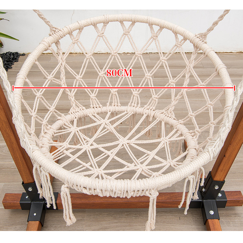 Danlong Macrame Handmade Hammock Swing Chair Patio Hanging Tassels Fringes Garden Swing For Adults