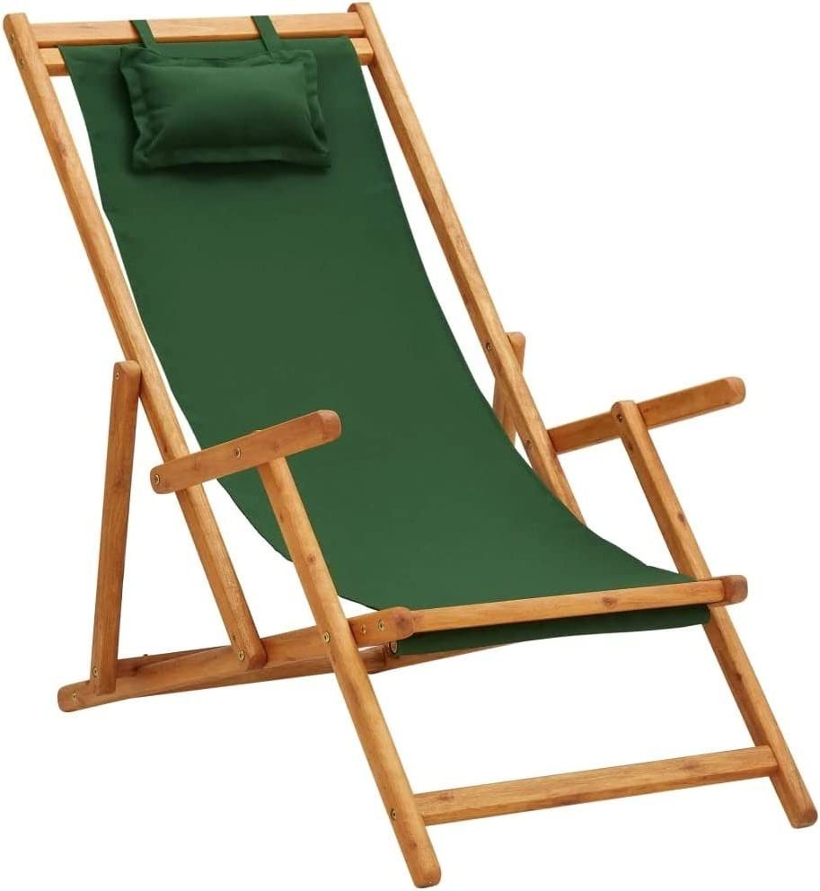 Danlong Adjustable Height Foldable commercial Wooden Outdoor Lounge Sling Beach chaise Deck Chair with pillow