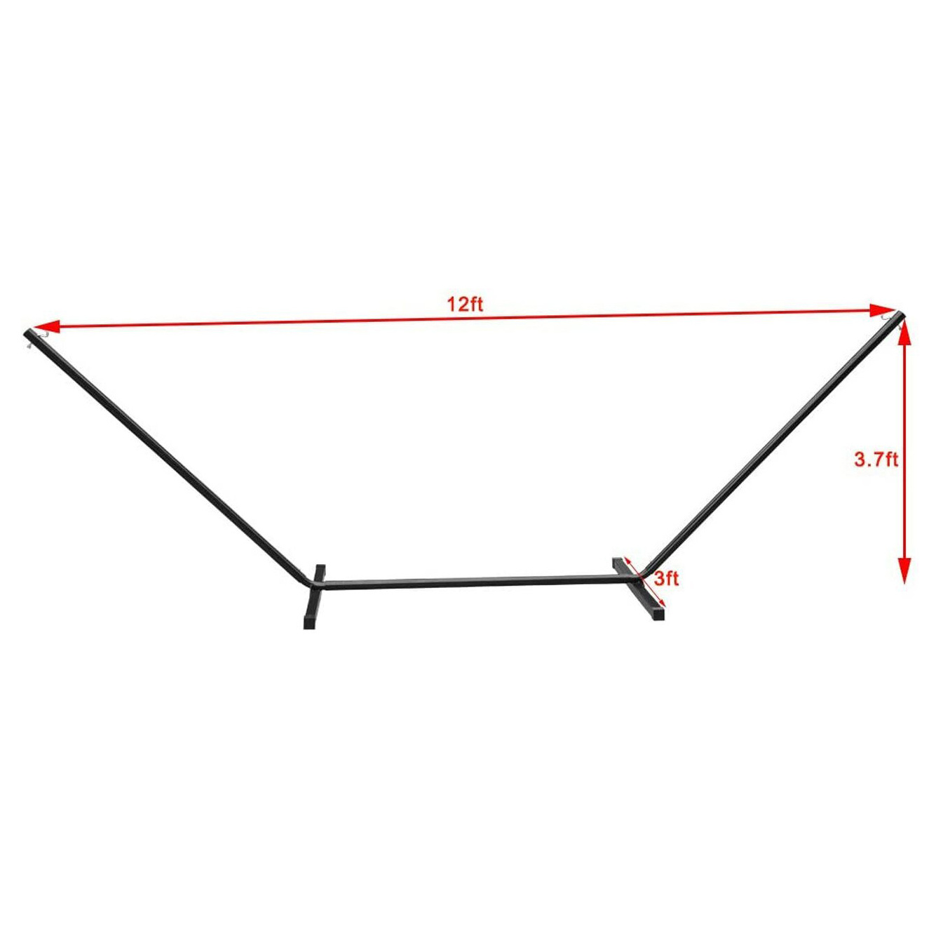 Danlong Hammocks 12 Feet Hammock Stand Heavy Duty Coated Steel Tube Frame with Hooks and Chains,