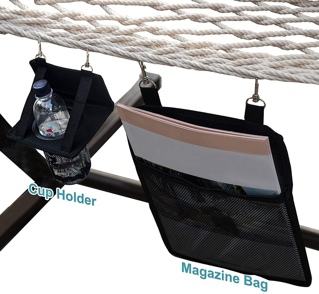 Danlong Outdoor Hammocks 12 Feet Steel 2 person large hanging rope hammock pad bed with stand