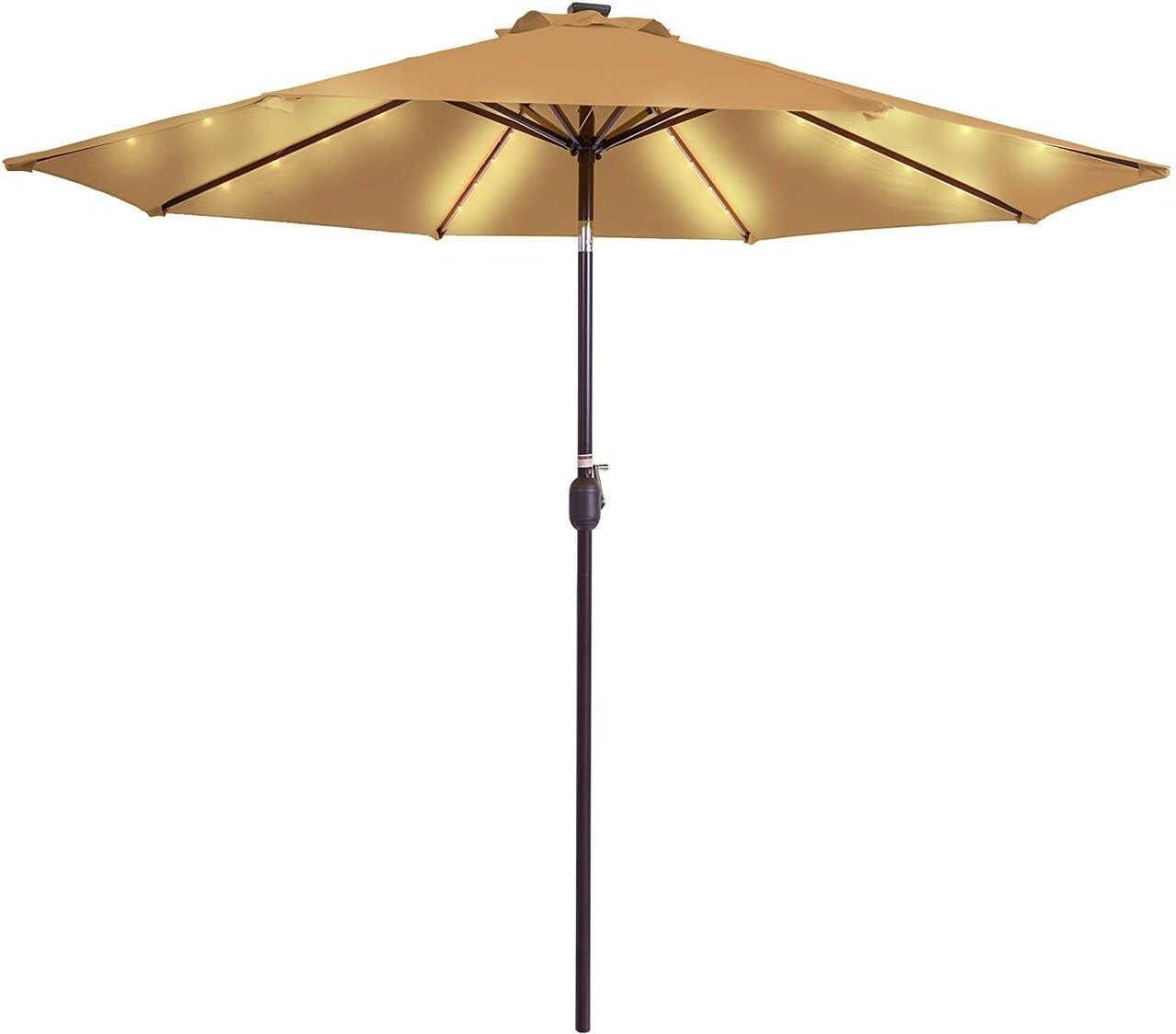 2.7m Solar Panel restaur Umbrella LED light Garden umbrellas parasol outdoor furniture Beach Patio Umbrellas with led