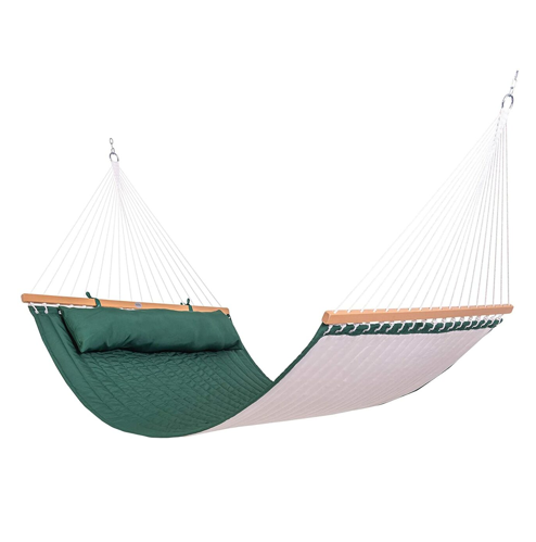 Danlong Two Person Quilted Fabric and Double Sided  Swing with Pillow Hanging Hammock