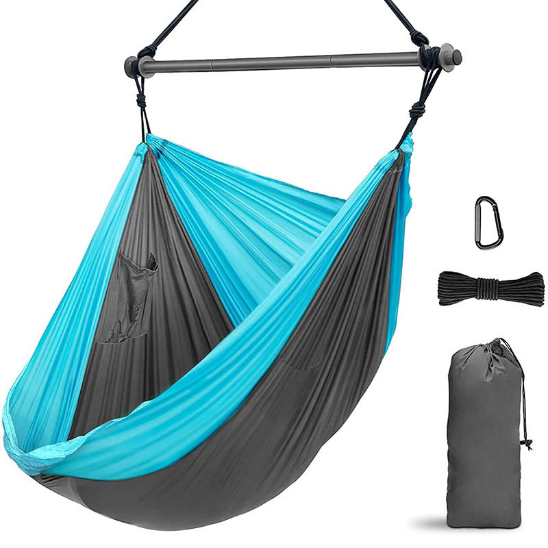 Danlong Custom Portable outdoor hanging swing wave hammocks nylon chair with Adjustable stand for Camping