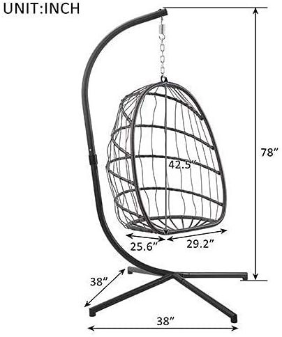 Factory custom foldable outdoor patio hot sales PE rattan steel swing hanging egg chair indoor and outdoor balcony leisure