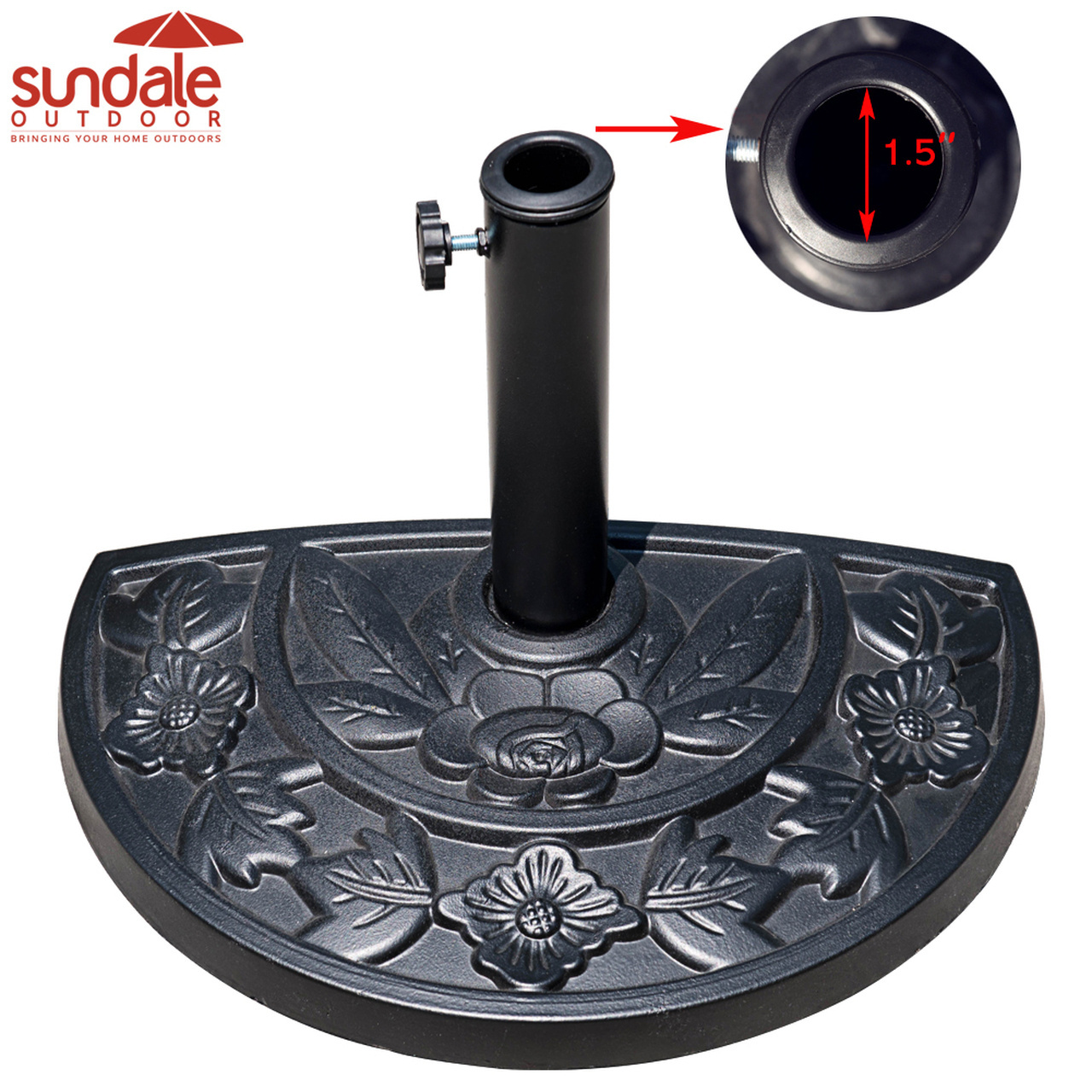 Danlong Outdoor Patio Umbrella Half Moon Resin Stand Umbrella Base