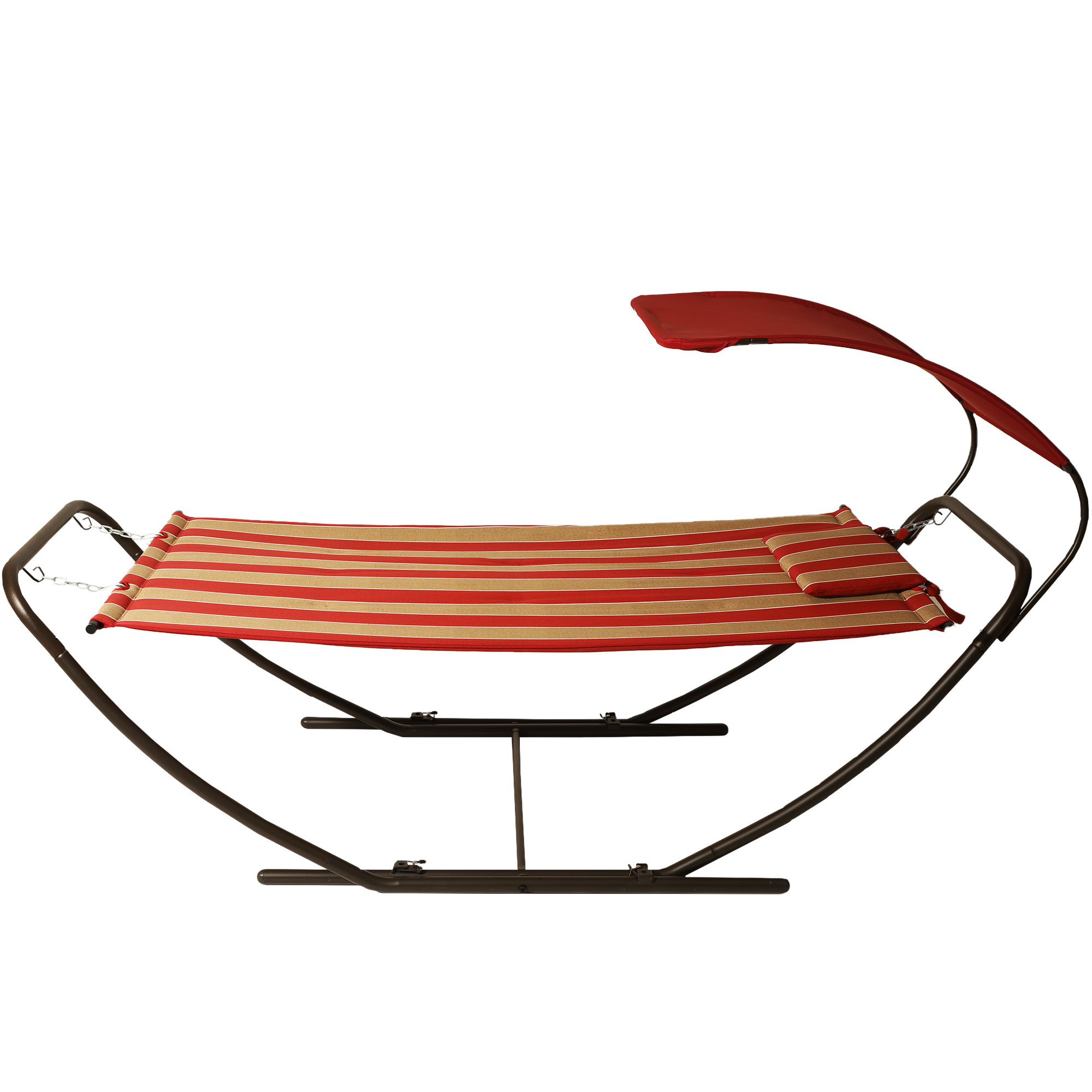 Danlong Outdoor Portable Patio Steel Stand Chaise Lounge Quilted Hammock Sun Bed with Sun Shade