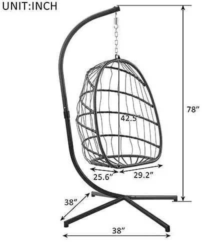 Danlong outdoor patio swings modern style patio swing chair with  metal support