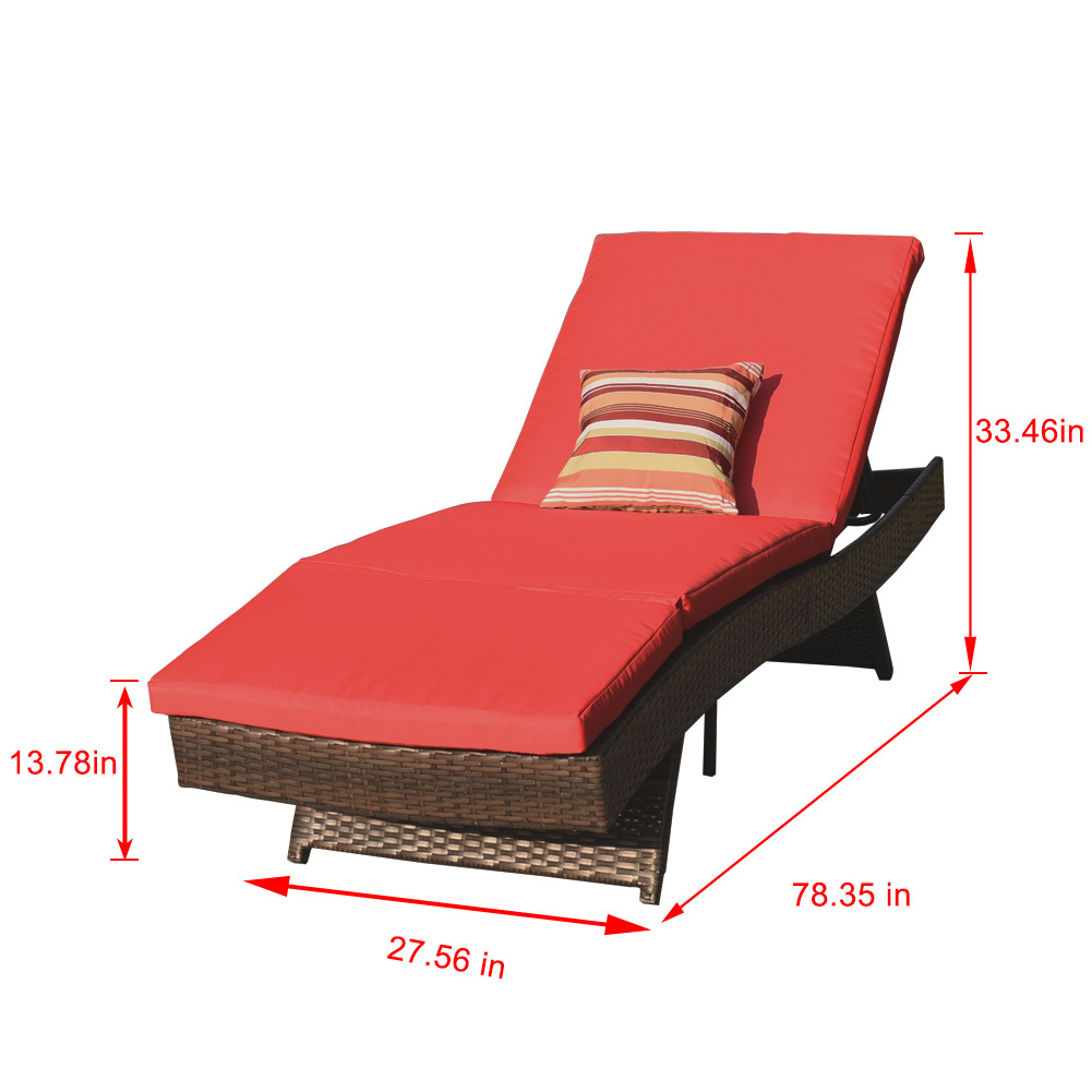 Danlong Wholesale Outdoor Furniture Poly Rattan Sun Lounger Setting Pool Rattan Patio Chaise Lounge