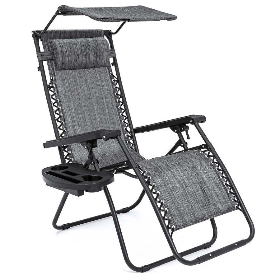 Danlong Outdoor Patio Lounge Chair Adjustable  Zero Gravity Recliner Lawn metal beach Chair with cup holder