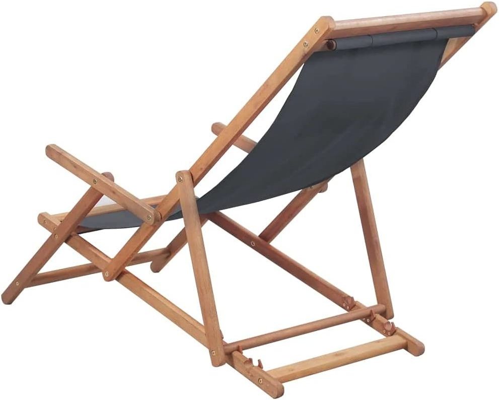 Danlong Adjustable Height Foldable commercial Wooden Outdoor Lounge Sling Beach chaise Deck Chair with pillow