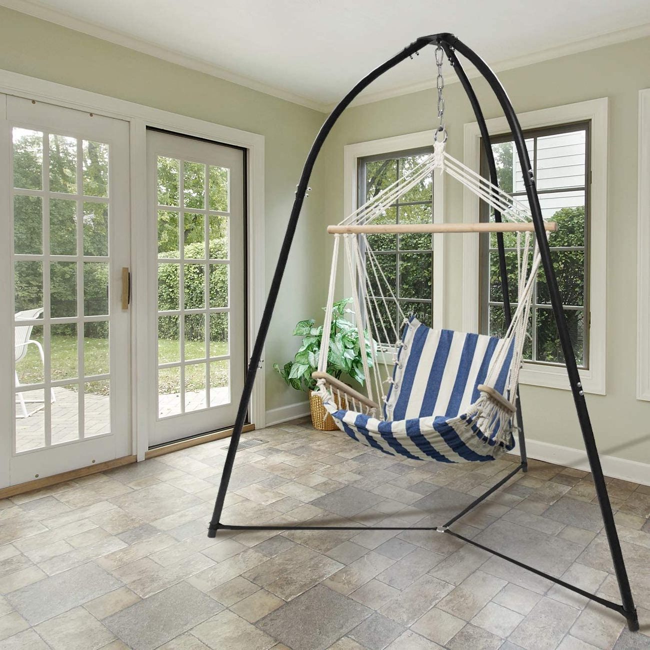 Danlong Tripod Hanging Chair Stand Frame for Hanging Chairs, Swings, Saucers, Loungers, Cocoon Chairs, Great for Indoor/Outdoor