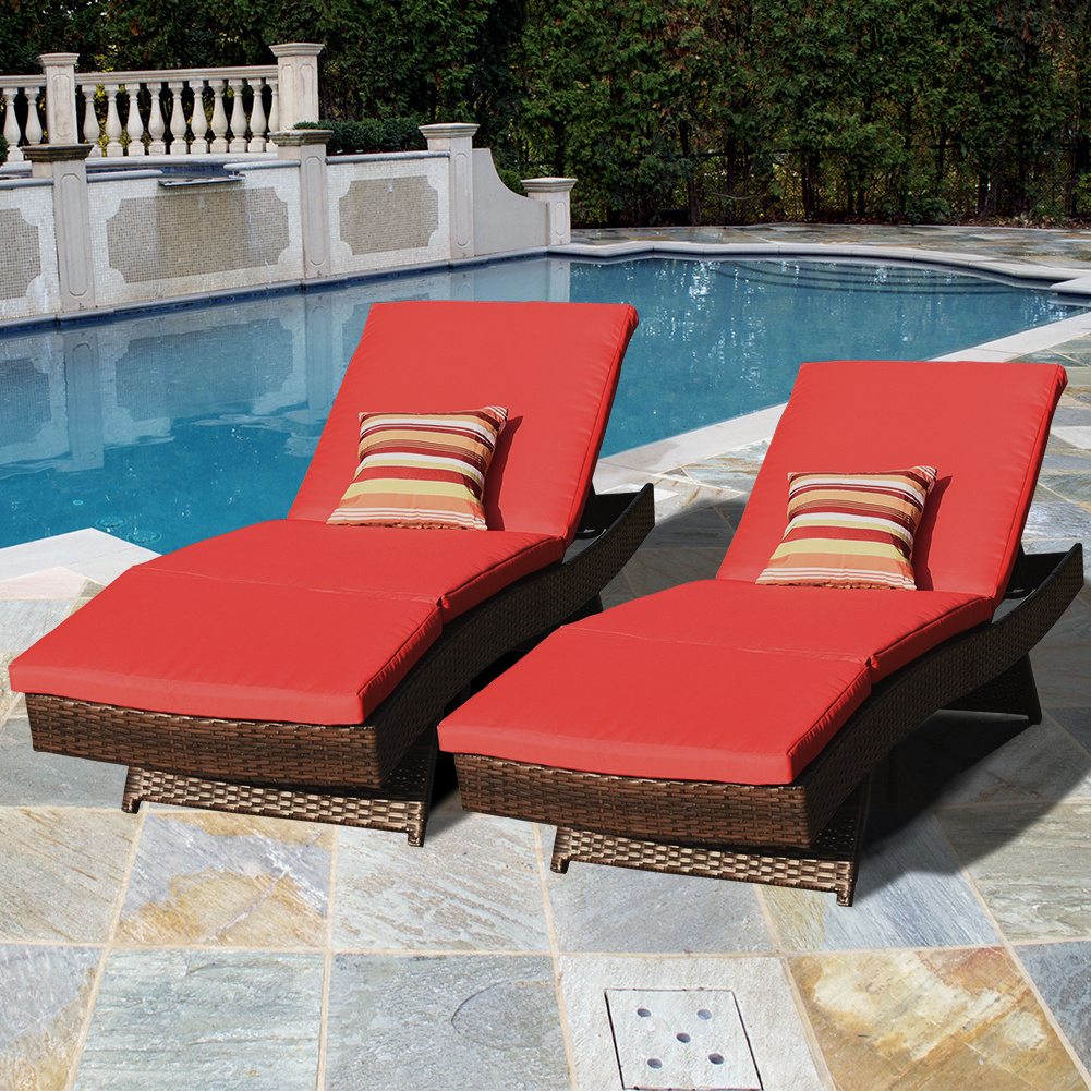 Danlong Wholesale Outdoor Furniture Poly Rattan Sun Lounger Setting Pool Rattan Patio Chaise Lounge