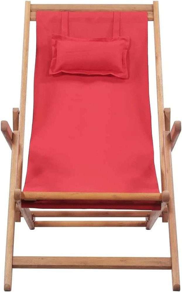 Danlong Adjustable Height Foldable commercial Wooden Outdoor Lounge Sling Beach chaise Deck Chair with pillow